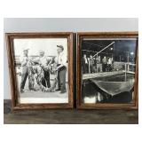 2 - Framed Pictures of Fisherman (Names of fisherman George Sarno - Rocky Panzo - Wally Schramm - John Louzon)  - One is Perch and the Other is Netting Smelt - see description for more info