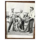 2 - Framed Pictures of Fisherman (Names of fisherman George Sarno - Rocky Panzo - Wally Schramm - John Louzon)  - One is Perch and the Other is Netting Smelt - see description for more info