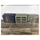 3 - 25 Drawer Hardware Organizers Full of Hardware - Cotter Pins - Nuts - Rivets - Bolts and More