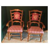 2 - Solid Wood Chairs with Cushioned Seats - smoke free