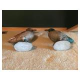 2 - Solid Concrete Mallard Duck Statues
