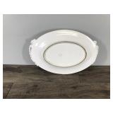 Vintage Italy Ceramic Serving Platter Cream with Handles Large