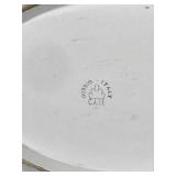 Vintage Italy Ceramic Serving Platter Cream with Handles Large