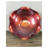 Red and Gold Swirl Bowl