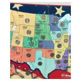 Fifty State Quarters Collectors Map Book Filled with Quarters for Each State