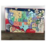 Fifty State Quarters Collectors Map Book Filled with Quarters for Each State