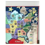 Fifty State Quarters Collectors Map Book Filled with Quarters for Each State