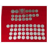56 Washington Quarters and 2 Kennedy Half Dollars - see description for more info