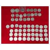 56 Washington Quarters and 2 Kennedy Half Dollars - see description for more info