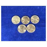 3 - Sacagawea Dollar Coins & 2 - Presidential Dollar Coins - See description for more info