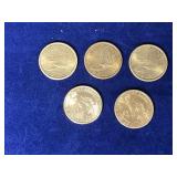3 - Sacagawea Dollar Coins & 2 - Presidential Dollar Coins - See description for more info