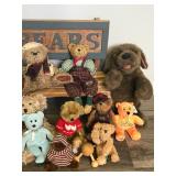 Lot of Stuffed Animal Bears & More Plus Wooden Bench that says I Love Bears