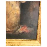 Framed Wall Hanging Art Print with Vase and Flowers