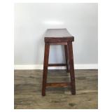 Powell Saddle Counter Height Wooden Bar Stool