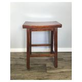 Powell Saddle Counter Height Wooden Bar Stool