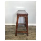Powell Saddle Counter Height Wooden Bar Stool