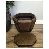Home Decor - Vase with Fake Flowers and Small Storage Box with Lid