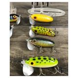 Lot of 10 Collectible Fred Arbogast Jitter Bug Fishing Lures