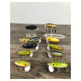 Lot of 10 Collectible Fred Arbogast Jitter Bug Fishing Lures