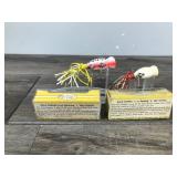 2 - Collectible Fred Arbogast Hula Popper Fishing Lures with Boxes and Paperwork