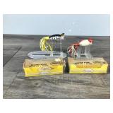 2 - Collectible Fred Arbogast Hula Popper Fishing Lures with Boxes and Paperwork
