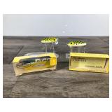 2 - Collectible Fred Arbogast Jitterbug Fishing Lures in Boxes with Paperwork