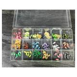 Plastic Tackle Box Full of Ice Pan Fishing Jigs