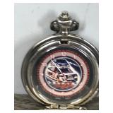 Nascar Dale Earnhardt Pocket Watch-Franklin Mint With Leather Case