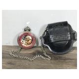 Nascar Dale Earnhardt Pocket Watch-Franklin Mint With Leather Case