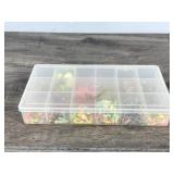 Plastic Tackle Box Full of Jigs and More - Mainly Ice Fishing Jigs