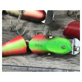 Lot of 10 Collectible Wooden Fishing Lures - see description for more info