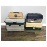Lot of 4 Fishing Tackle Boxes