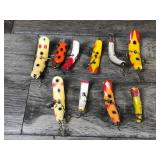 Lot of 10 Flatfish & Lazy Ike Collectible Fishing Lures