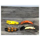 Lot of 4 Large Collectible Flatfish Fishing Lures
