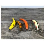 Lot of 4 Large Collectible Flatfish Fishing Lures