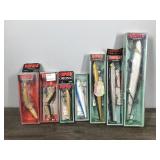 Lot of 7 Rapala Fishing Lures in Boxes  - see description for more info