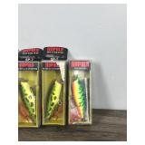 Lot of 7 Rapala Skitter Pop Fishing Lures in Boxes