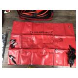Jumper Cables - Emergency Kit (Jumper Cables, poncho, first aid, gloves, cone, S.O.S. Sign) - Wash and Scrub Brush and More