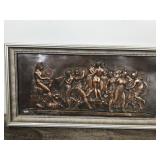 2 - Vintage Stamping Plaque Embossed man Women Nude copper mythology Ussr Soviet