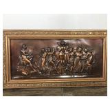 2 - Vintage Stamping Plaque Embossed man Women Nude copper mythology Ussr Soviet