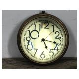Vintage Brass Clock with Large Magnified Bubbled Glass  - Heavy
