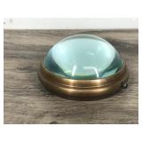 Vintage Brass Clock with Large Magnified Bubbled Glass  - Heavy