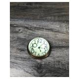 Vintage Brass Clock with Large Magnified Bubbled Glass  - Heavy