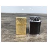 14 Karat Gold Plated Florentine Vintage Lighter - Vintage Robson Banker U.S. Pat. RE. 19023 Pocket Lighter