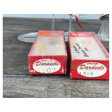 2 - Collectible Feathered Eppinger Dardevle Fishing Lures in Boxes