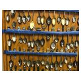 Large Display Case with 103 Collectible Spoons and 2 Forks (Can be shipped without Case - Spoons and Forks Only)