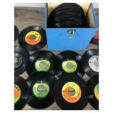 Lot of 45 RPM Records with Case - Beatles - CCR - The Monkees - Bunny Sigler - The Beach Boys - Three Dog Night - Neil Diamond - Deep Purple - Everly Brothers and More