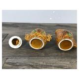 Victoria Ceramics Vintage Cream & Sugar in Pine Tree & Squirrel