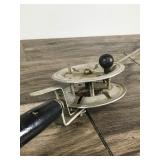 Vintage Metal Fishing Rod with Large Reel