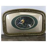 Framed Vintage Bird Picture with Bubbled Glass